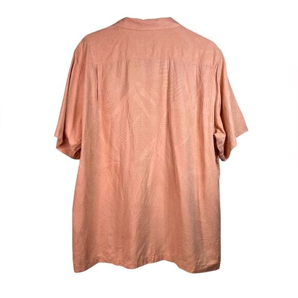 Tommy Bahama Mens Orange Button Down Hawaiian Shirt Silk Size XL - Picture 2 of 12